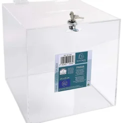 Exacompta - Urne transparente avec couvercle et clé - 25 cm