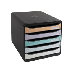 Exacompta Aquarel - Module de classement 5 tiroirs - noir/pastel glossy