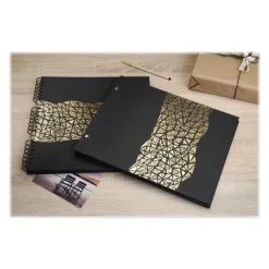 Exacompta Aramy - Album photos 37 x 29 cm - 40 pages - noir/or