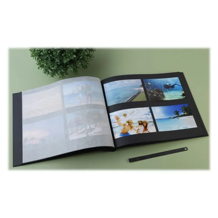 Exacompta Aramy - Album photos 37 x 29 cm - 40 pages - noir/or