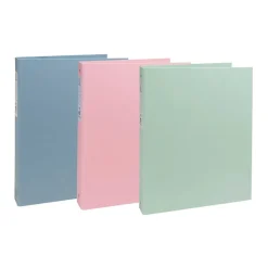 Exacompta AutentiK - Classeur à anneaux - largeur de dos : 40 mm - pour A4 (210 x 297 mm) - capacité : 275 feuilles - bleu gris, rose bonbon, vert sauge