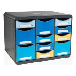 Exacompta Beeblue - Module de classement 11 tiroirs - couleurs assorties