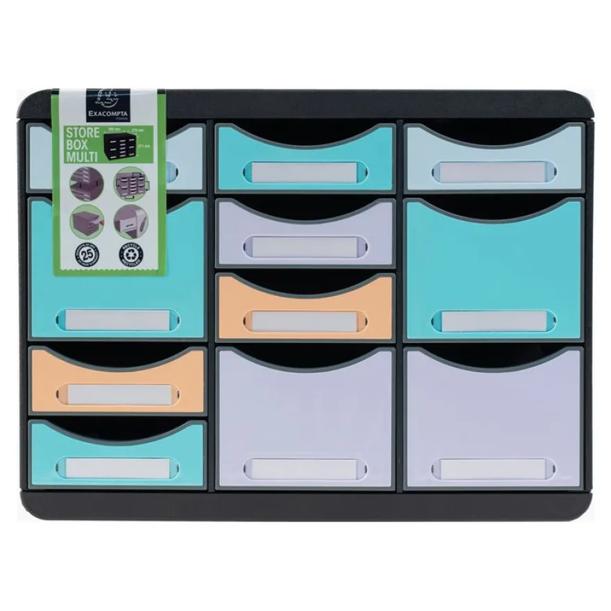 Exacompta Beeblue - Module de classement 11 tiroirs - couleurs assorties