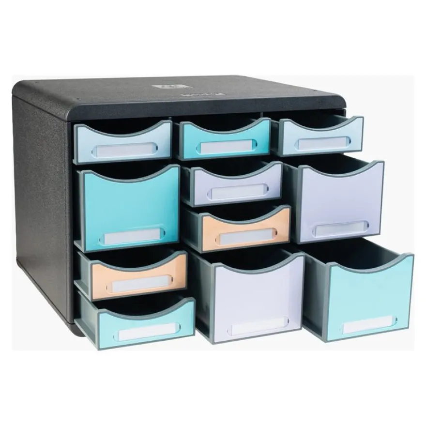 Exacompta Beeblue - Module de classement 11 tiroirs - couleurs assorties
