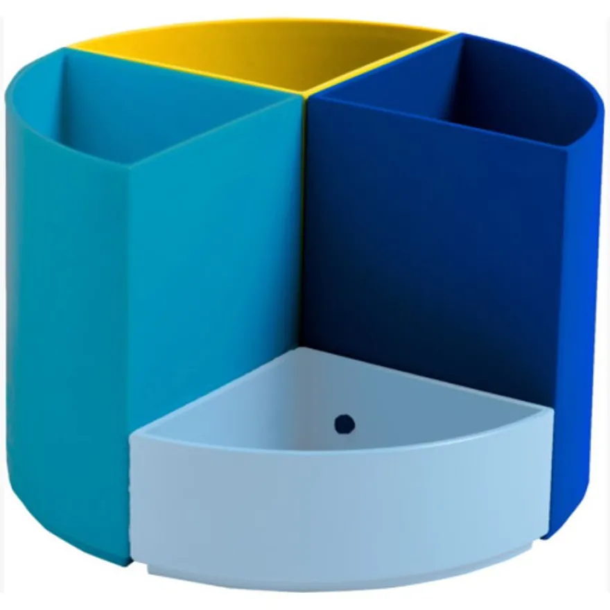 Exacompta BeeBlue - Pot à crayons modulable - 4 compartiments - couleurs assorties