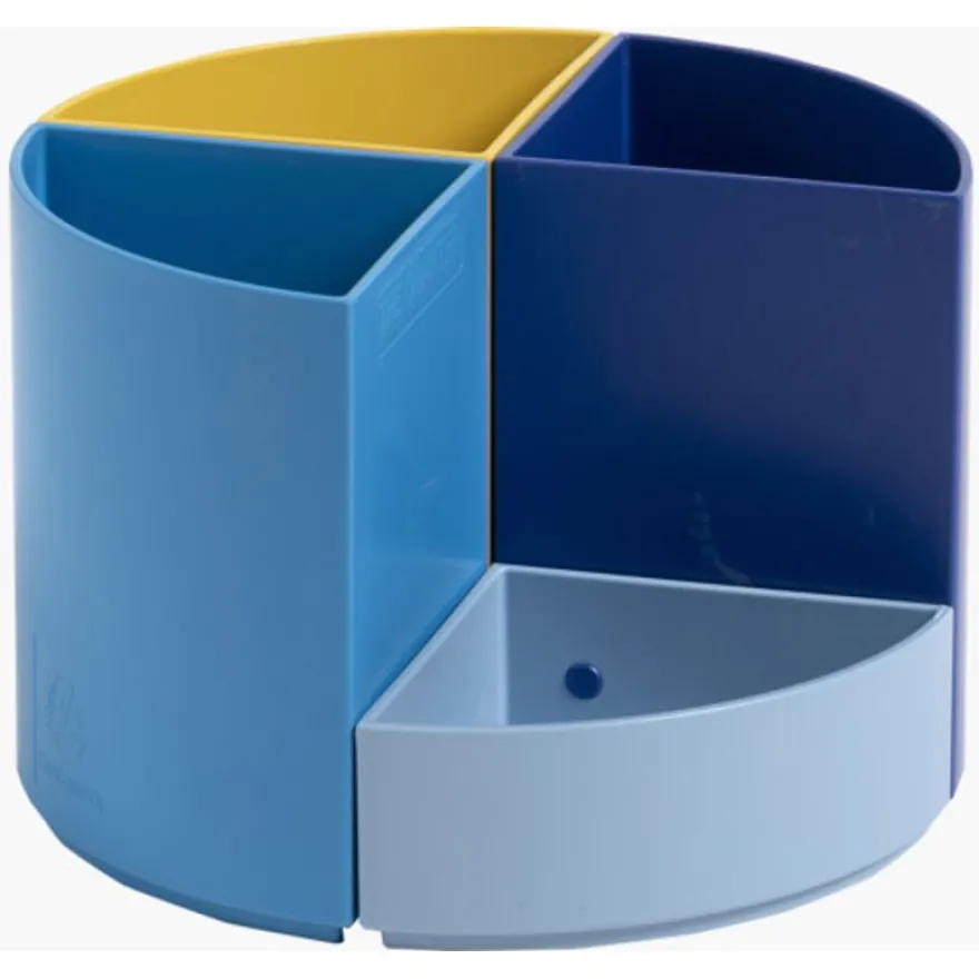 Exacompta BeeBlue - Pot à crayons modulable - 4 compartiments - couleurs assorties