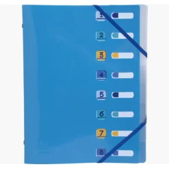 Exacompta BeeBlue - Trieur polypro recyclé 8 positions - A4 - disponible dans différentes couleurs