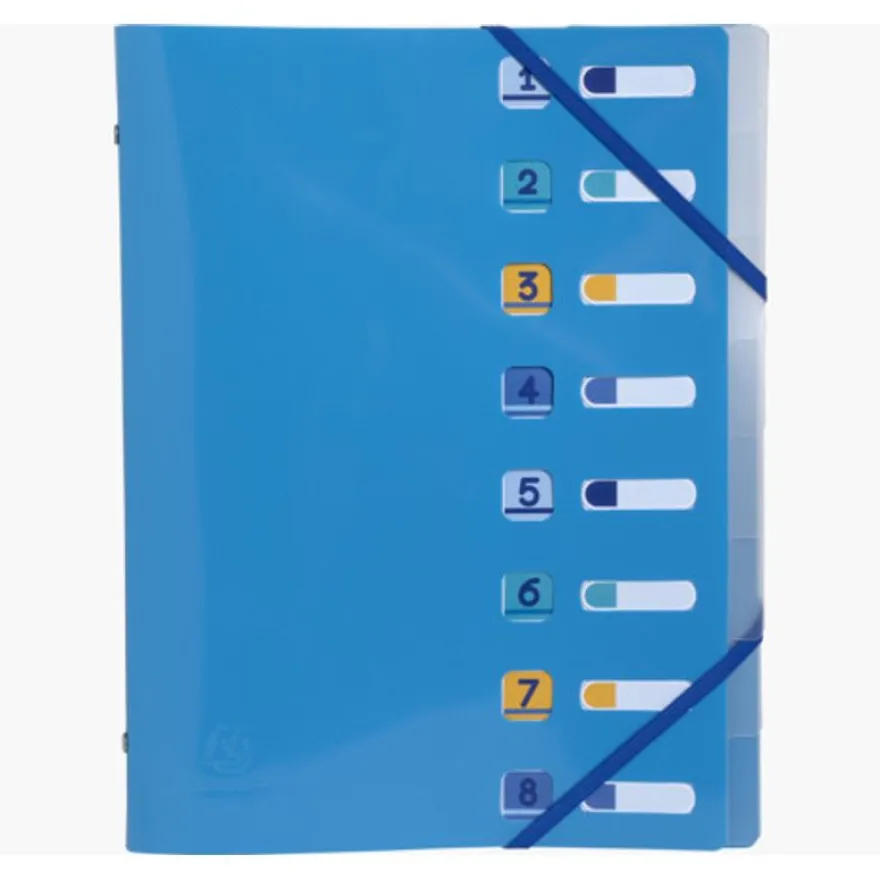 Exacompta BeeBlue - Trieur polypro recyclé 8 positions - A4 - disponible dans différentes couleurs