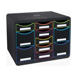 Exacompta Black Office - Module de classement 11 tiroirs - noir/arlequin