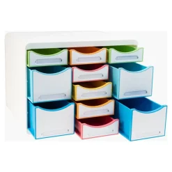 Exacompta Black Office - Module de classement 11 tiroirs - blanc/arlequin