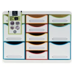 Exacompta Black Office - Module de classement 11 tiroirs - blanc/arlequin