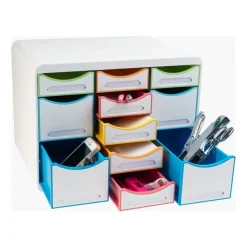 Exacompta Black Office - Module de classement 11 tiroirs - blanc/arlequin