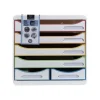 Exacompta Black Office - Module de classement 6 tiroirs - blanc/arlequin