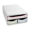 Exacompta Black Office - Module de classement 3 tiroirs - blanc/arlequin