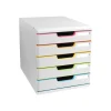 Exacompta Black Office Modulo - Module de classement 5 tiroirs - blanc/arlequin