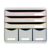 Exacompta Black Office Store-Box - Module de classement 6 tiroirs - blanc/arlequin