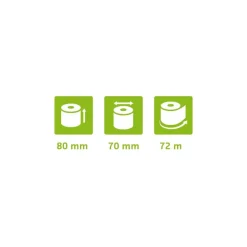 Exacompta Bobine Thermique 1 Pli 48g 80x70mm - 72m Sans Phénol (Lot de 5)