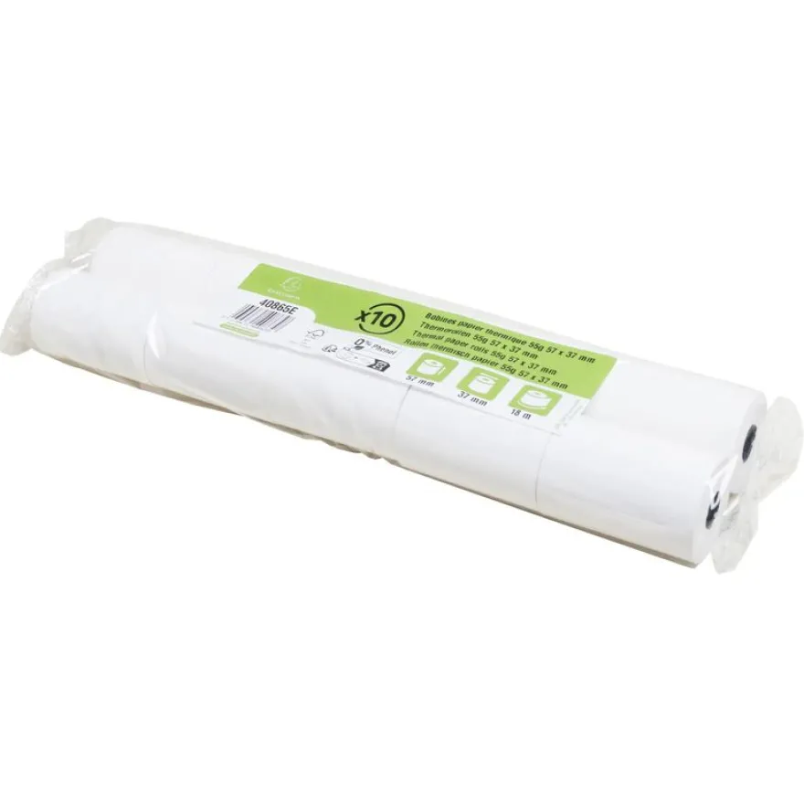 Exacompta Bobine Tickets Carte Bancaire 57x37 mm – 18 m – 1 pli – Thermique 55 g/m² – Sans Phénol – Blanc