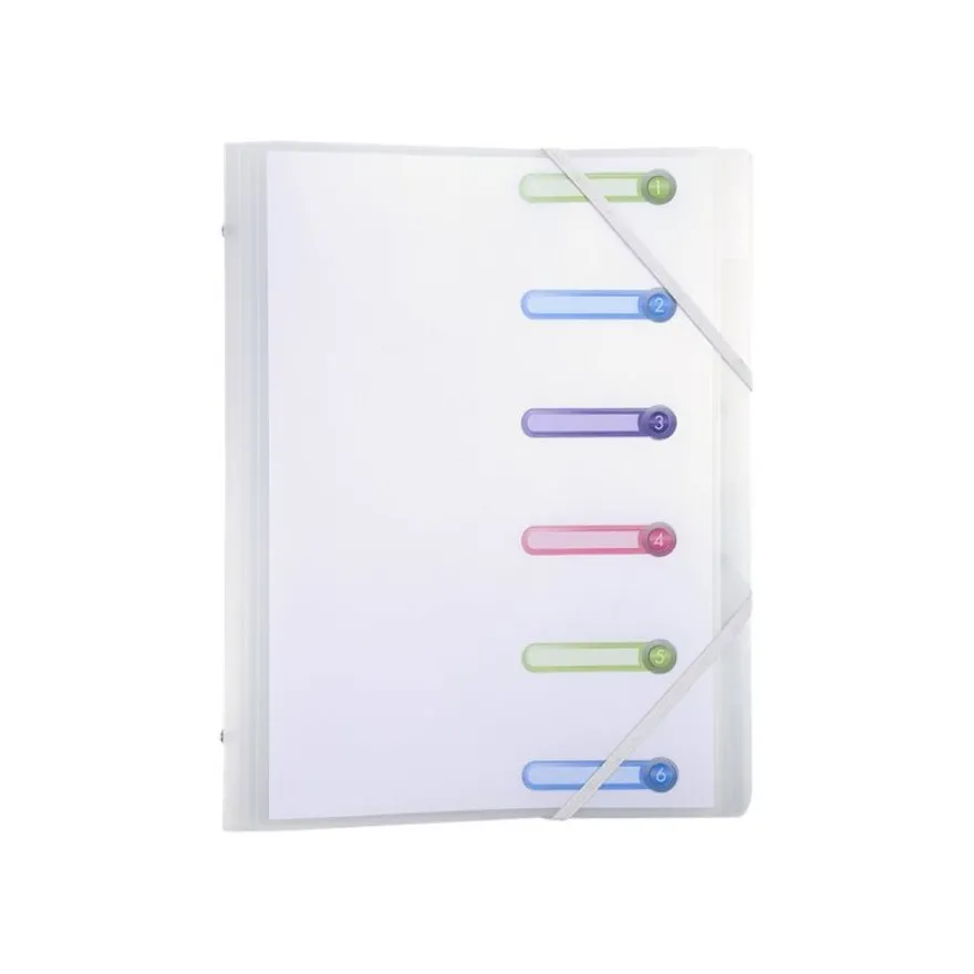 Exacompta Chromaline - Trieur polypro 6 positions - incolore