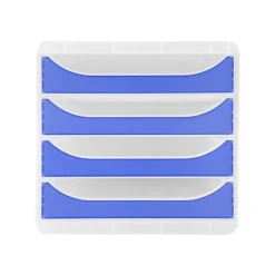 Exacompta Chromaline BigBox - Module de classement 4 tiroirs - bleu roi transparent