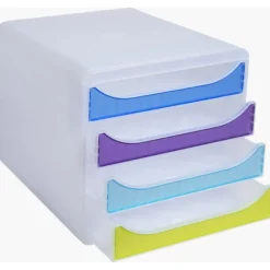 Exacompta Chromaline BigBox - Module de classement 4 tiroirs - arlequin