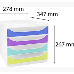 Exacompta Chromaline BigBox - Module de classement 4 tiroirs - arlequin