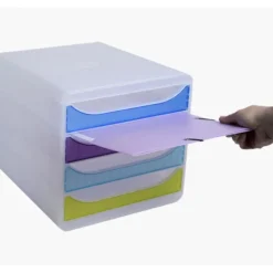 Exacompta Chromaline BigBox - Module de classement 4 tiroirs - arlequin