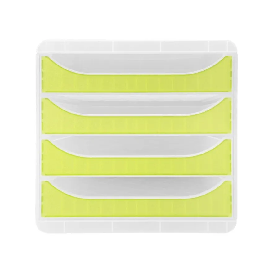 Exacompta Chromaline BigBox - Module de classement 4 tiroirs - vert transparent
