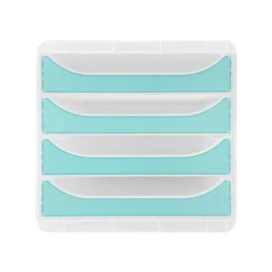 Exacompta Chromaline BigBox - Module de classement 4 tiroirs - turquoise transparent