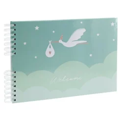 Exacompta Cigogne - Album photos à spirales 32 x 22 cm - 50 pages blanches - bleu