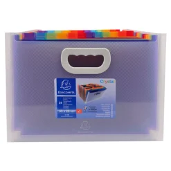 Exacompta Crystal - Trieur à soufflet 24 comp - A4 - à onglets - cristal