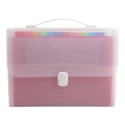 Exacompta Crystal - Valisette trieur à soufflet 24 comp - A4 - capacité : 800 feuilles - à onglets