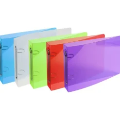 Exacompta Crystal Colours - Classeur souple 2 anneaux pour fiches Bristol - Dos 25 mm - 10 x 15 cm