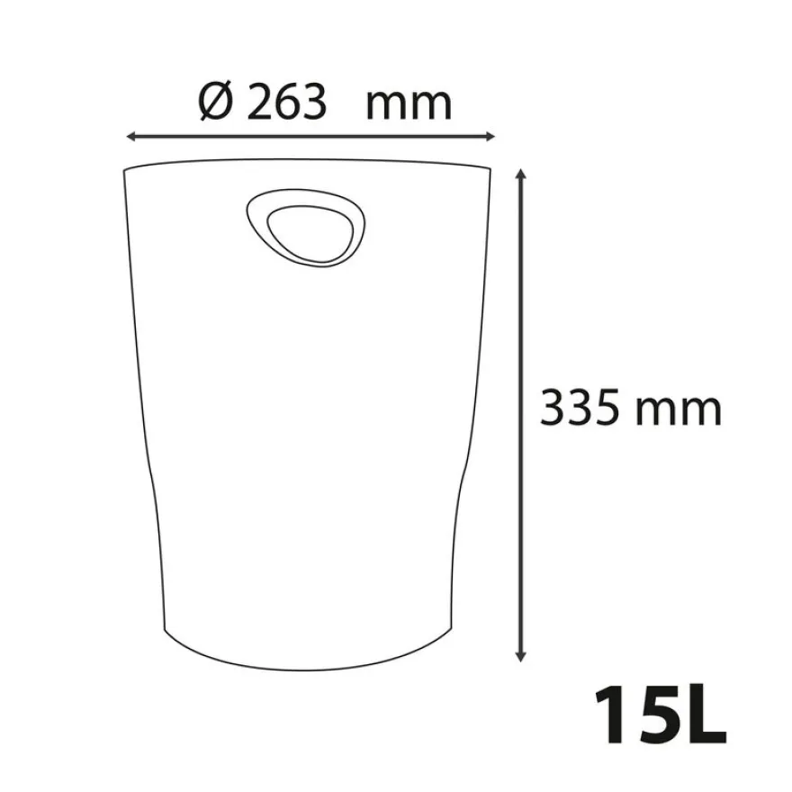 Exacompta Ecobin - Corbeille à papier - 15L - couleurs assorties titane