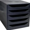 Exacompta Ecobox - Module de classement 5 tiroirs - noir