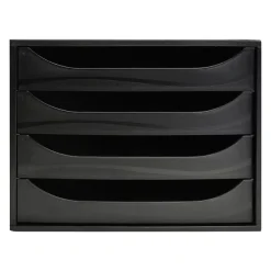Exacompta Ecobox - Module de classement 4 tiroirs - noir