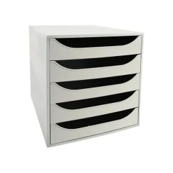 Exacompta Ecobox - Module de classement 5 tiroirs - gris