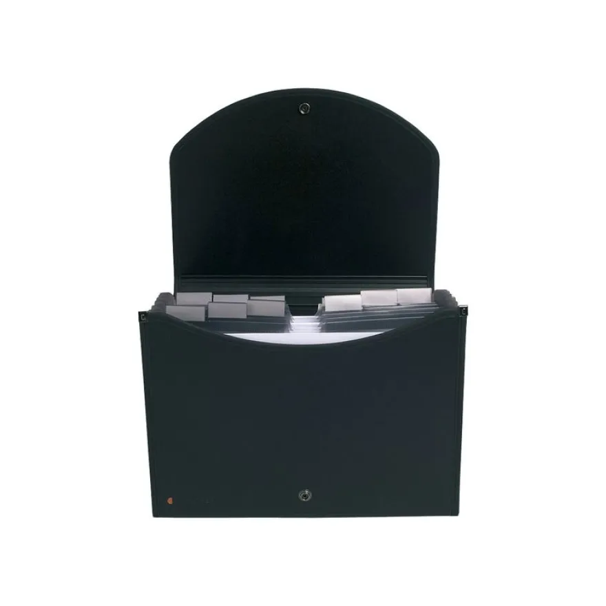 Exacompta Exacase - Classeur ménager (valisette trieur) 13 onglets - noir