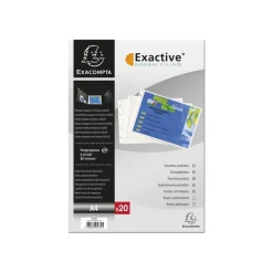 Exacompta Exactive - 20 Pochettes perforées - A4 paysage - cristal