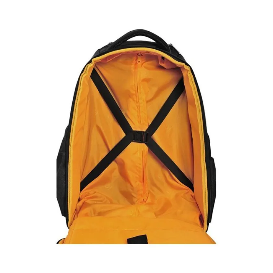 Exacompta Exactive - Sac à dos à roulettes pour ordinateur portable 15,6" - noir, orange