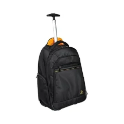 Exacompta Exactive - Sac à dos à roulettes pour ordinateur portable 15,6" - noir, orange