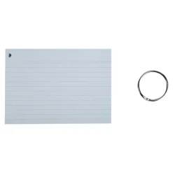 Exacompta Flashcars - 50 Bristols pour révisions sous anneau - 10,5 x 14,8 cm - ligné - couleurs assorties