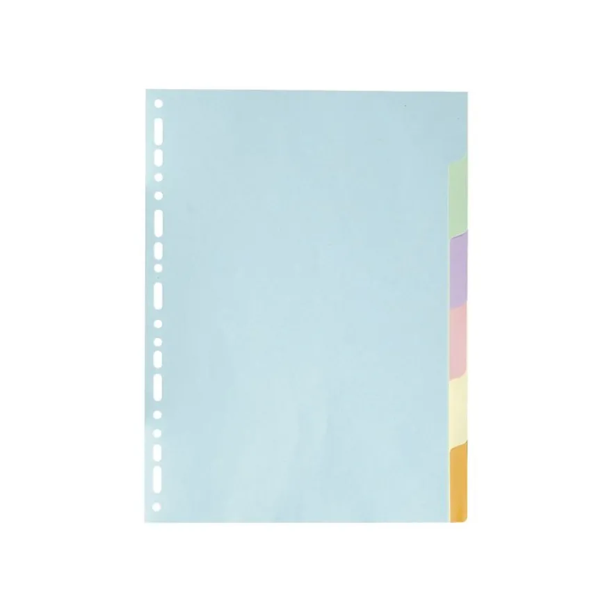 Exacompta Forever - Intercalaire 6 positions - A4 - carte recyclée couleurs pastel