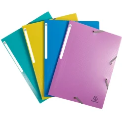 Exacompta Forever Young - 4 Chemises à rabats - A4 - pour 250 feuilles - couleurs assorties (bleu, jaune, turquoise, fuchsia)