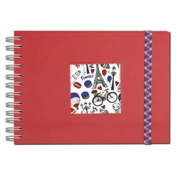 Exacompta French'class - Album photos à spirale 23 x 16 cm - 50 pages - rouge