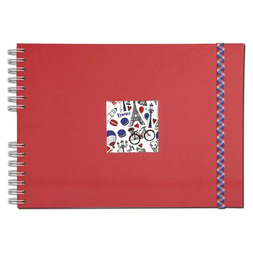 Exacompta French'class - Album photos à spirale 32 x 22 cm - 50 pages - rouge