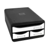 Exacompta Glossy - Module de classement 3 tiroirs - noir/blanc