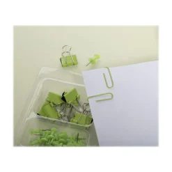 Exacompta Iderama - Kit de 58 attaches (pince-notes, trombones et punaises) - vert anis