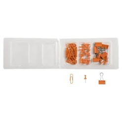 Exacompta Iderama - Kit de 58 attaches (pince-notes, trombones et punaises) - orange