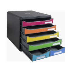 Exacompta Iderama - Module de classement 6 tiroirs - arlequin, black housing